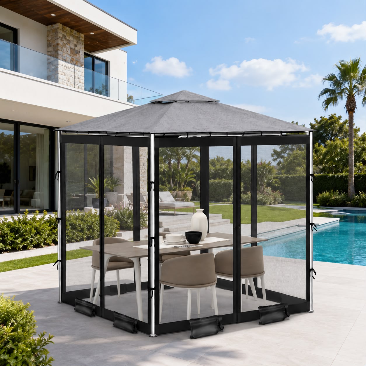 Rete Gazebo Anti-Zanzare SOLÉA — Protezione Totale per il Tuo Giardino
