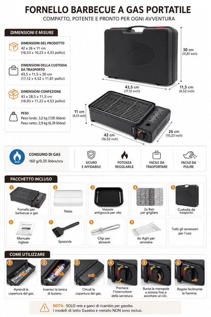 Fornello da Esterno Portatile SOLÉA 2,2kW — Cucina All'Aperto Ovunque